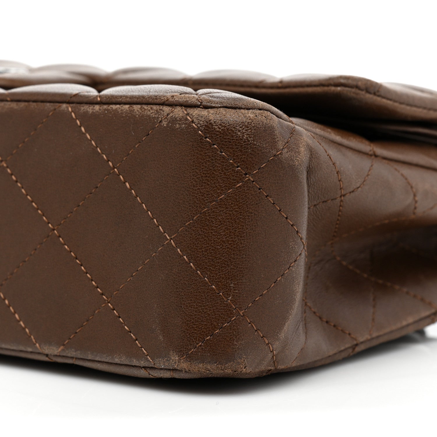 Chanel Lambskin Quilted Medium Double Flap Brown 17 of 38