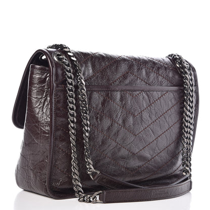 Saint Laurent Crinkled Calfskin Matelasse Monogram Medium Niki Chain Satchel Tulip 3 of 10