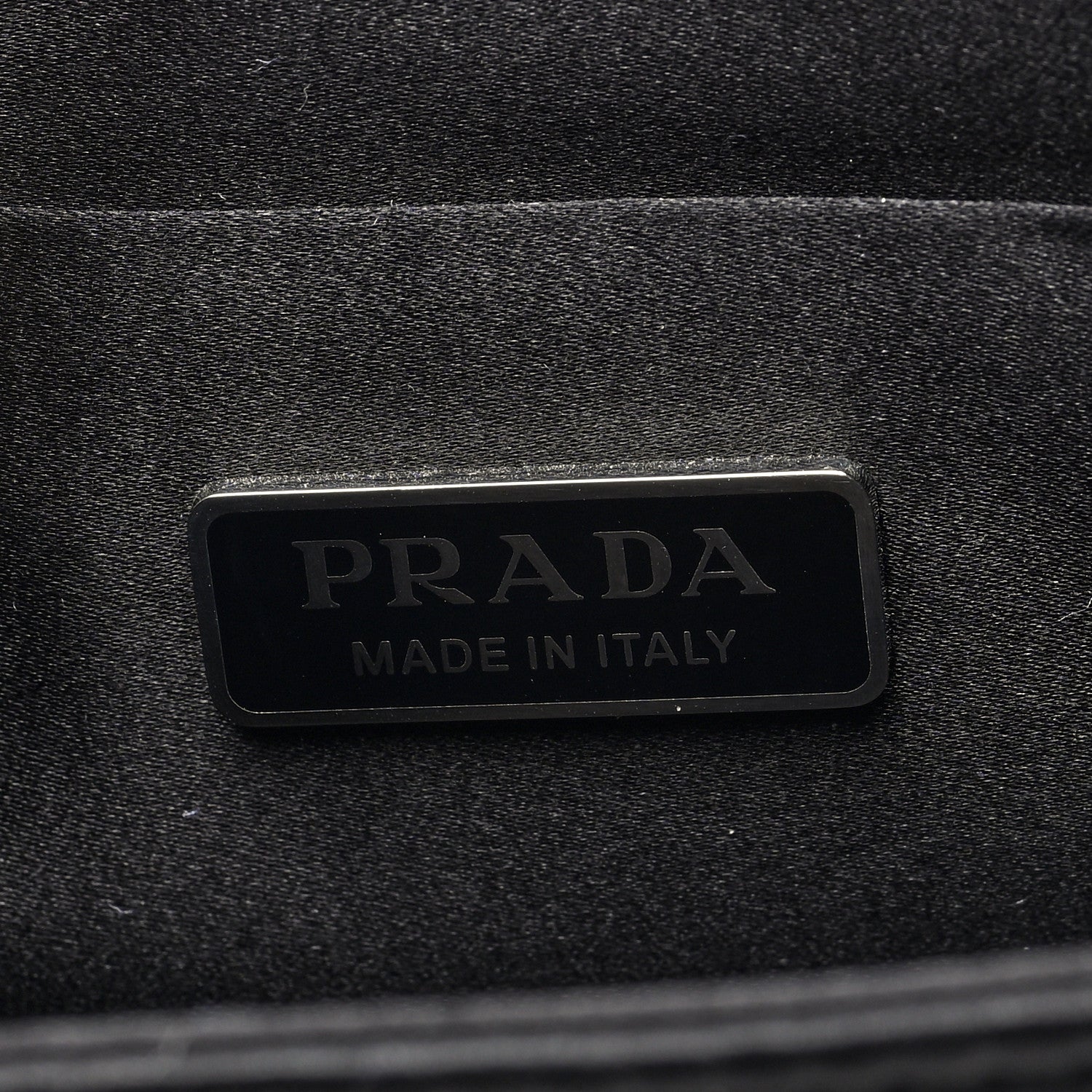 Prada Satin Crystal Metal Triangle Logo Small Double Handle Crossbody Tote Metal 6 of 9