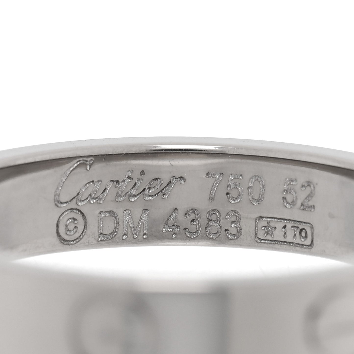 18K White Gold 3.5mm LOVE Wedding Band Ring 52 6