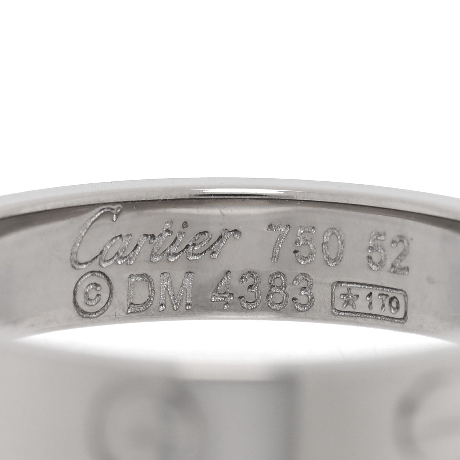 Cartier 18K White Gold 3.5mm LOVE Wedding Band Ring 52 6 4 of 4
