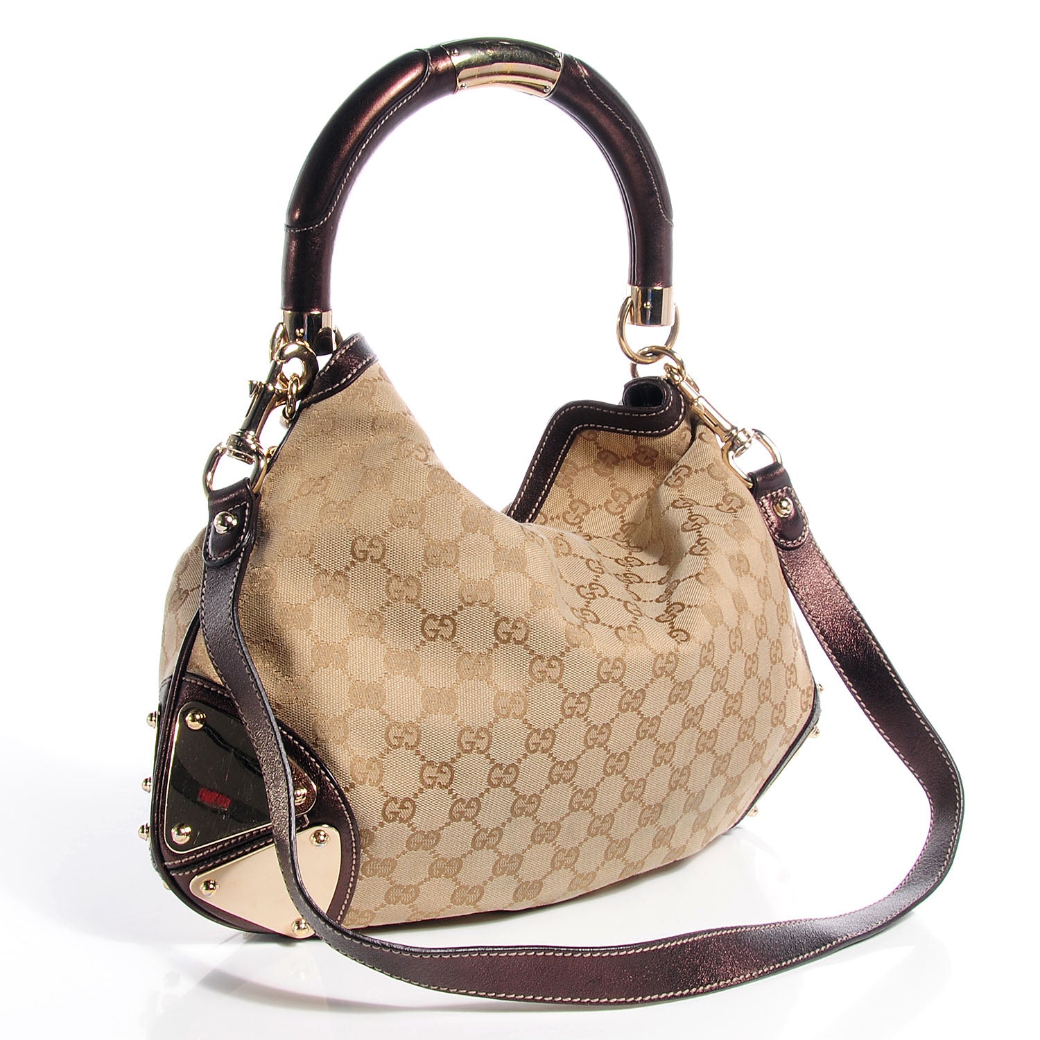 Gucci Monogram Mink Indy Small Top Handle Bag Metallic 3 of 7