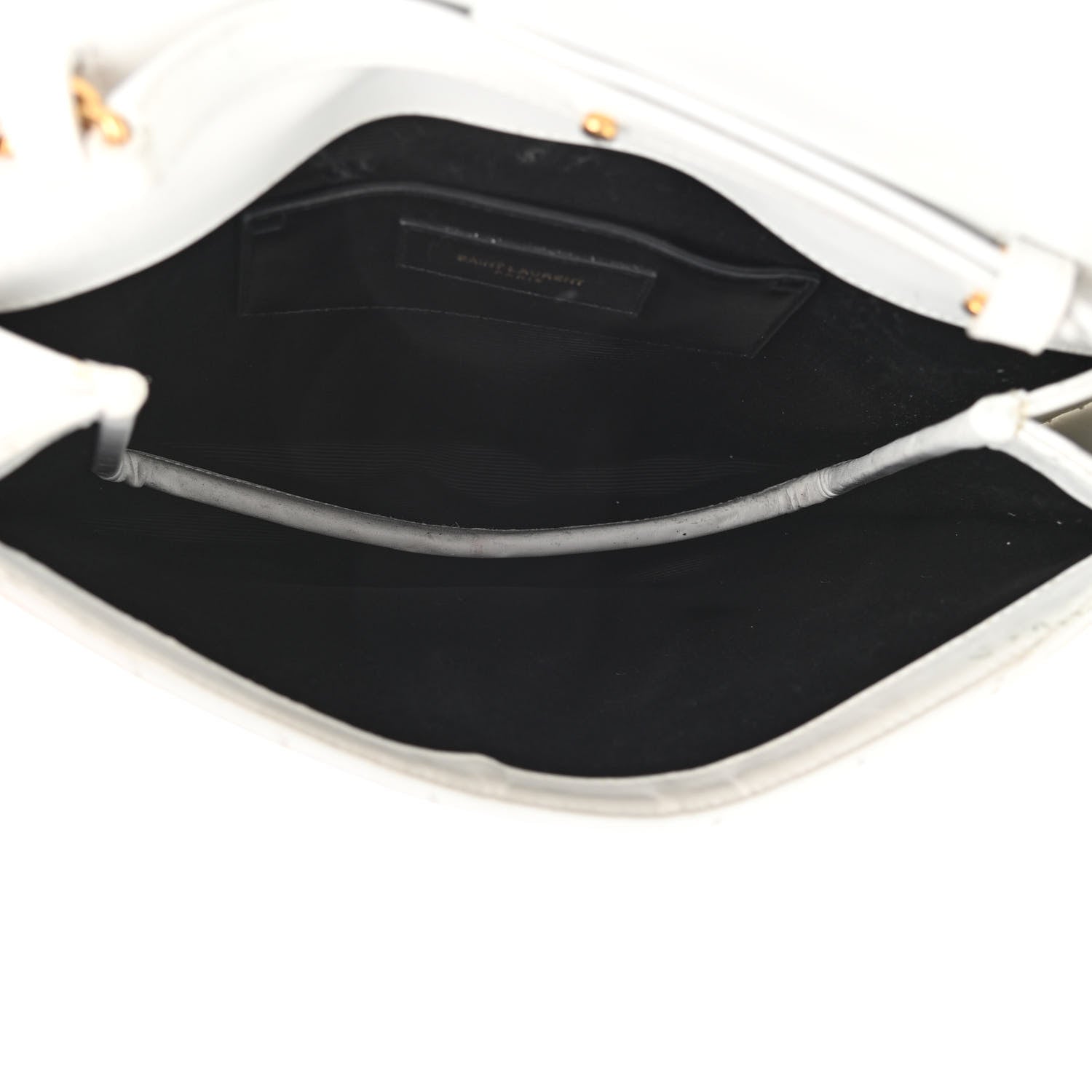 Saint Laurent Calfskin Monogram Chevron Shoulder Bag Crema Soft 5 of 17