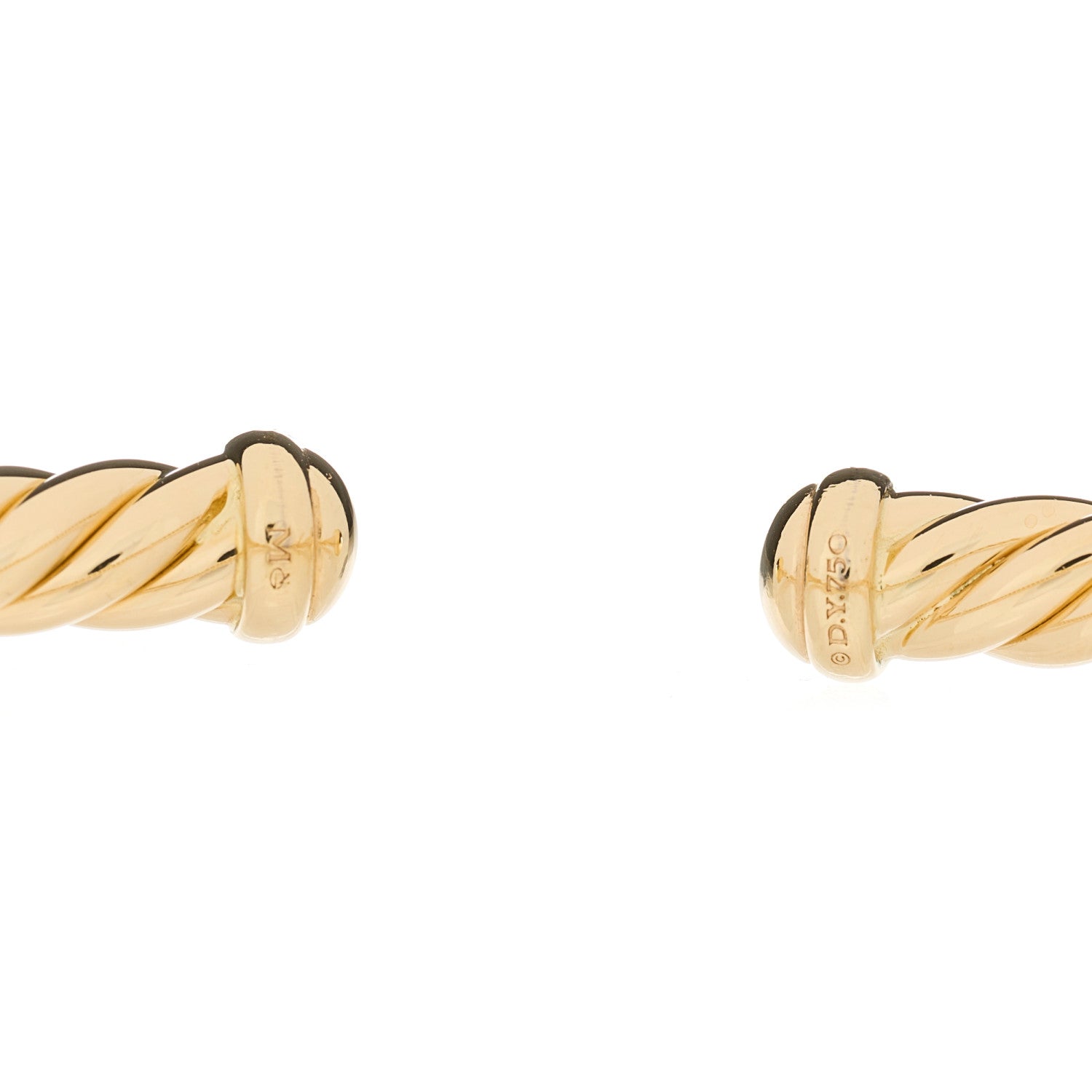 David Yurman 18K Yellow Gold 4mm Cablespira Bracelet 3 of 3