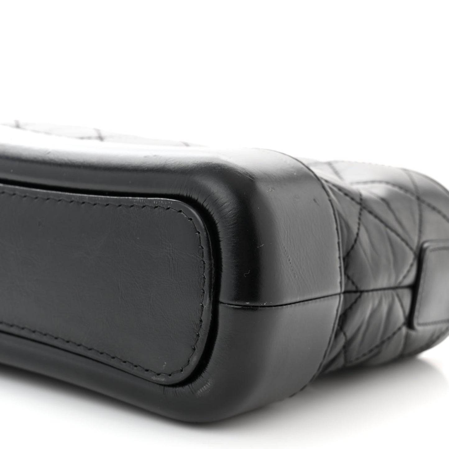 Aged Calfskin Quilted Small Gabrielle Hobo Black