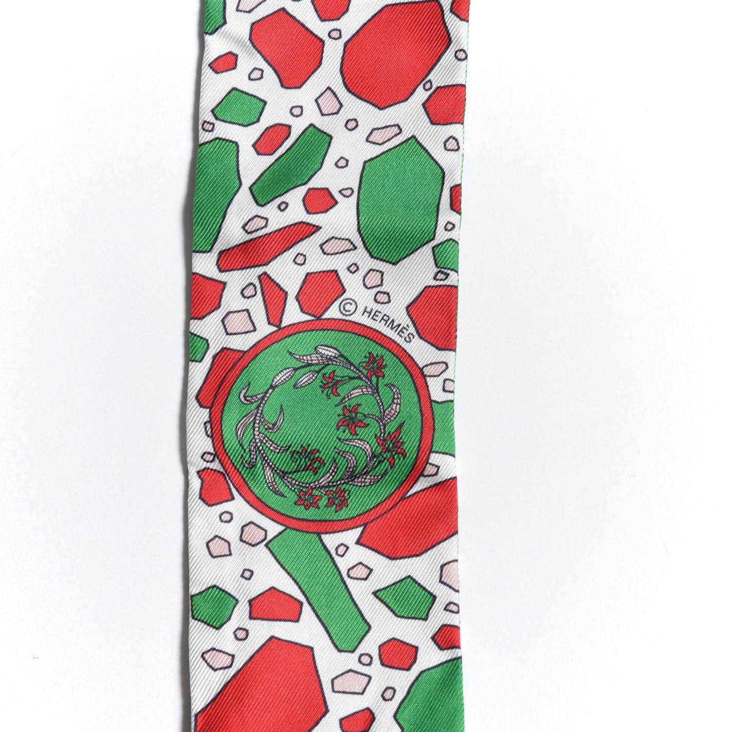 Silk La Danse Des Amazones Twilly Rouge Rose Poudre Vert