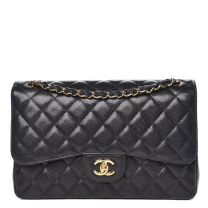 Chanel Caviar Quilted Jumbo Double Flap Black 1 of 18