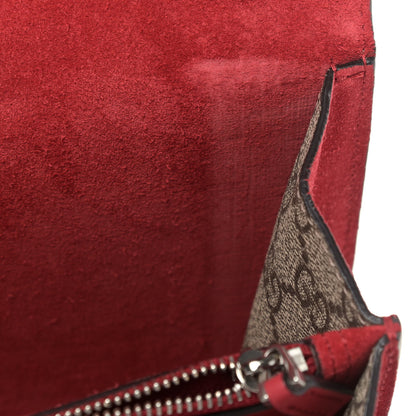 Gucci GG Supreme Monogram Suede Cudu Medium Dionysus Shoulder Bag Beige Ebony Vulcanic Red 12 of 14