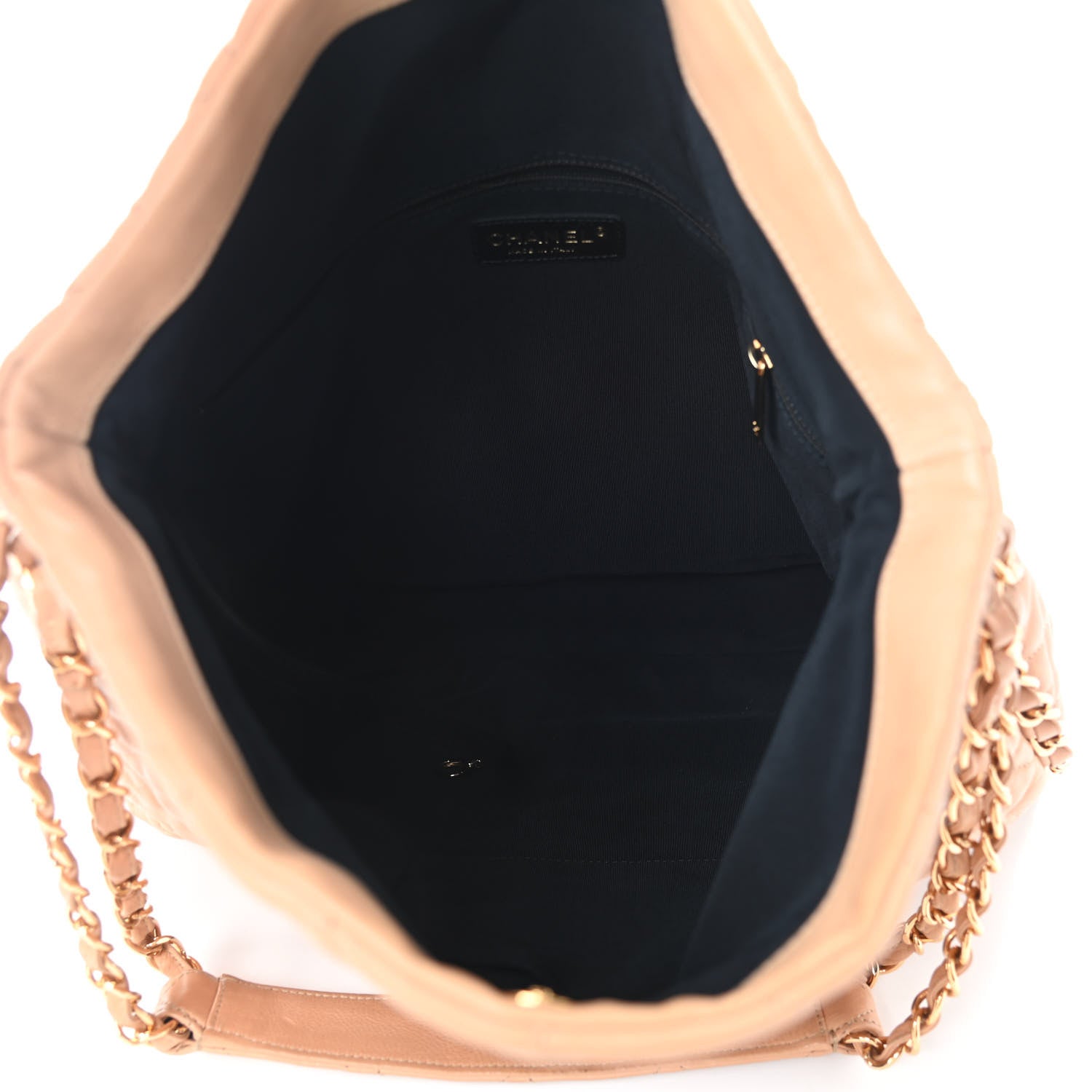 Chanel Calfskin Quilted Large Chain Me Hobo Beige 5 of 10
