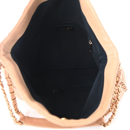 Chanel Calfskin Quilted Large Chain Me Hobo Beige 5 of 10