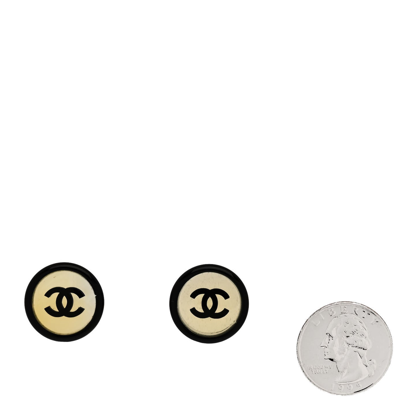 Mirror CC Clip On Earrings Black