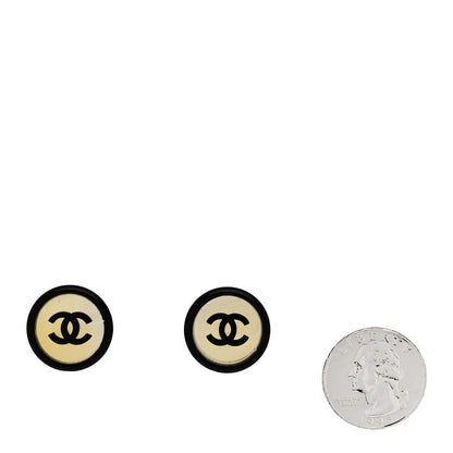 Chanel Mirror CC Clip On Earrings Black 2 of 4