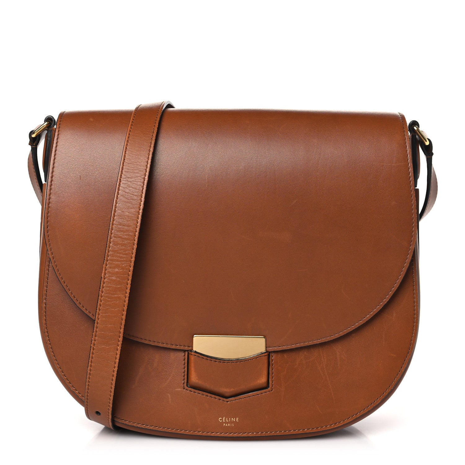 Celine Supersoft Calfskin Medium Trotteur Caramel 1 of 12