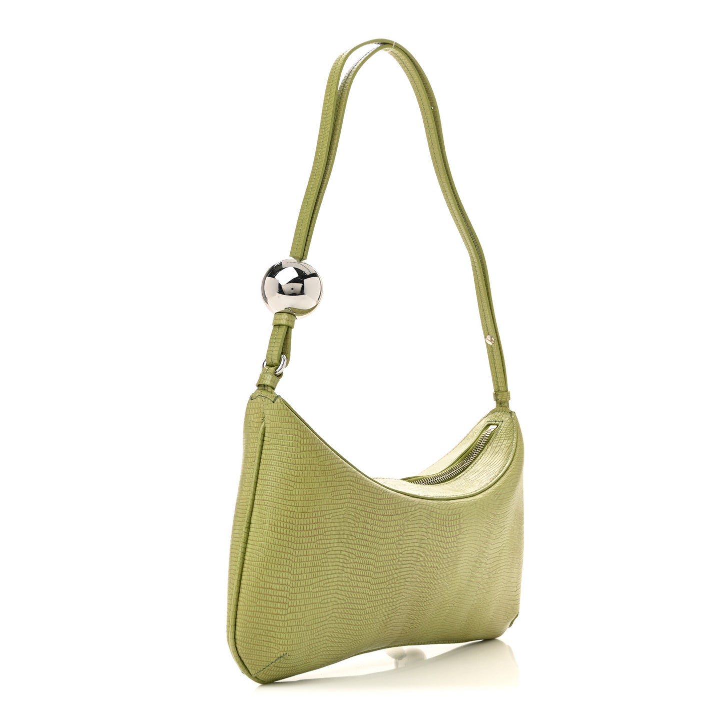 Calfskin Lizard Embossed Le Bious Perle Large Green