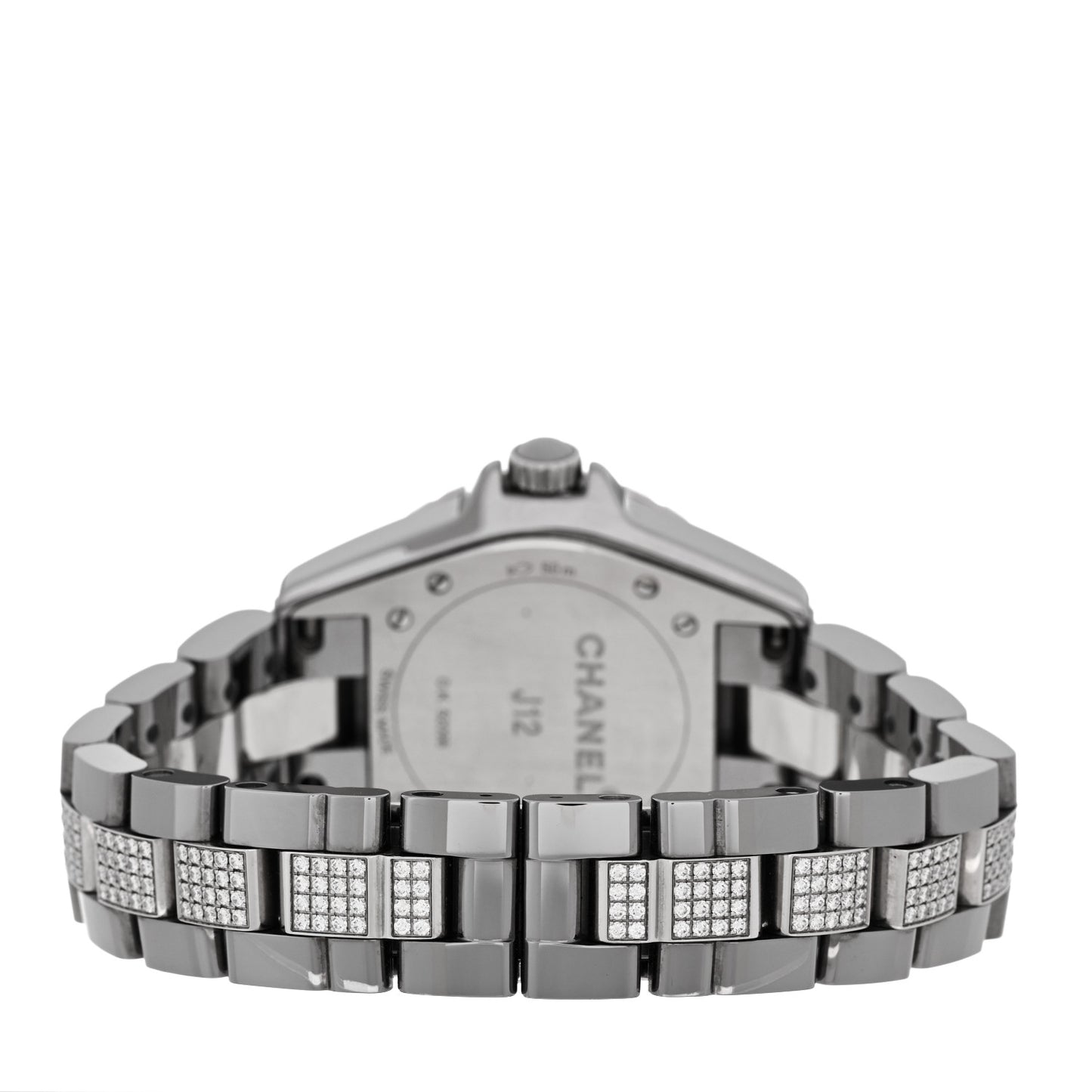 Stainless Steel Ceramic Diamond 33mm J12 Quartz Watch Grey