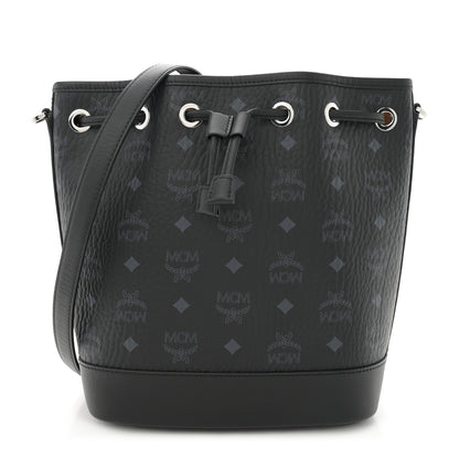 MCM Visetos Medium Dessau Drawstring Bucket Bag Black 1 of 11