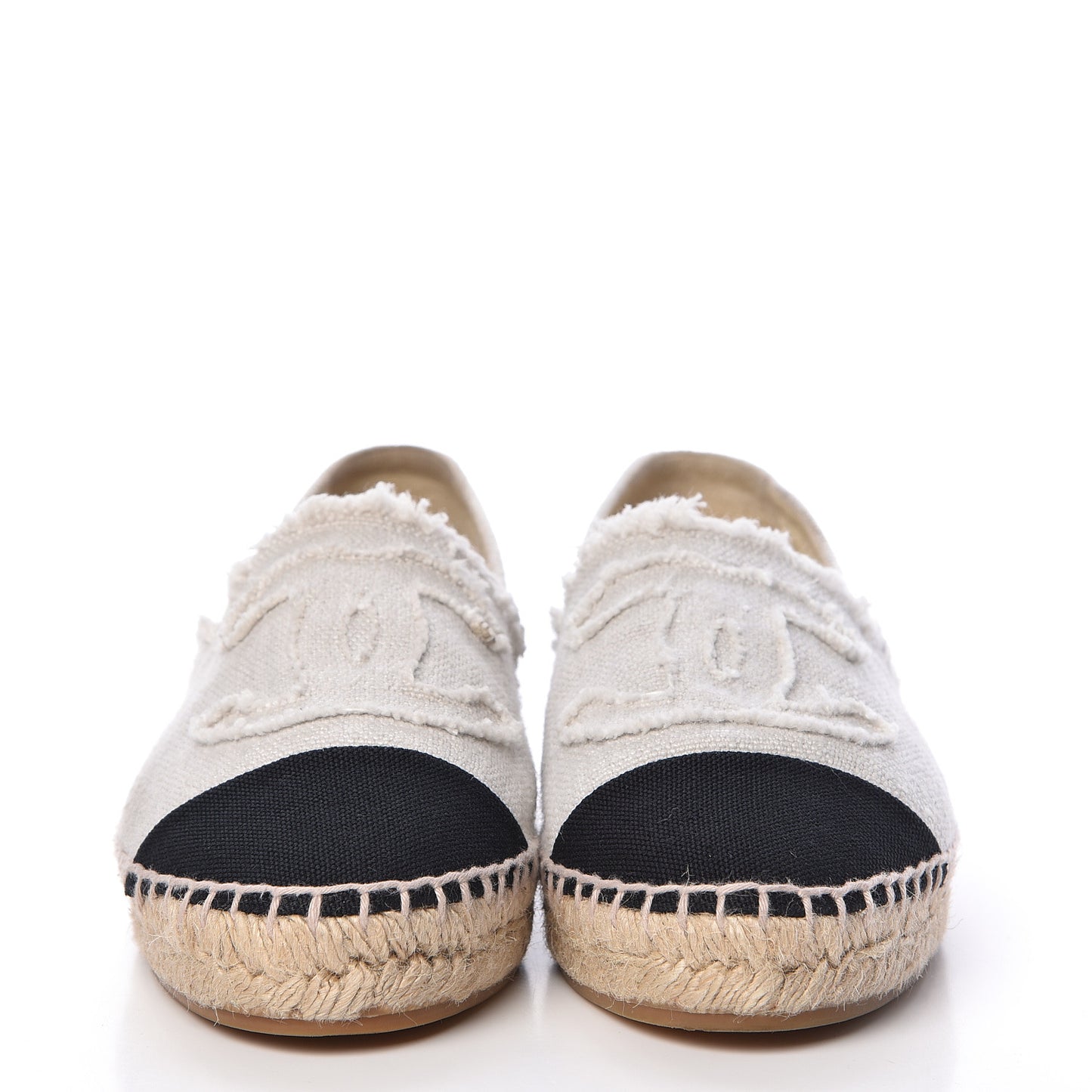 Linen CC Espadrilles 37 Beige Black