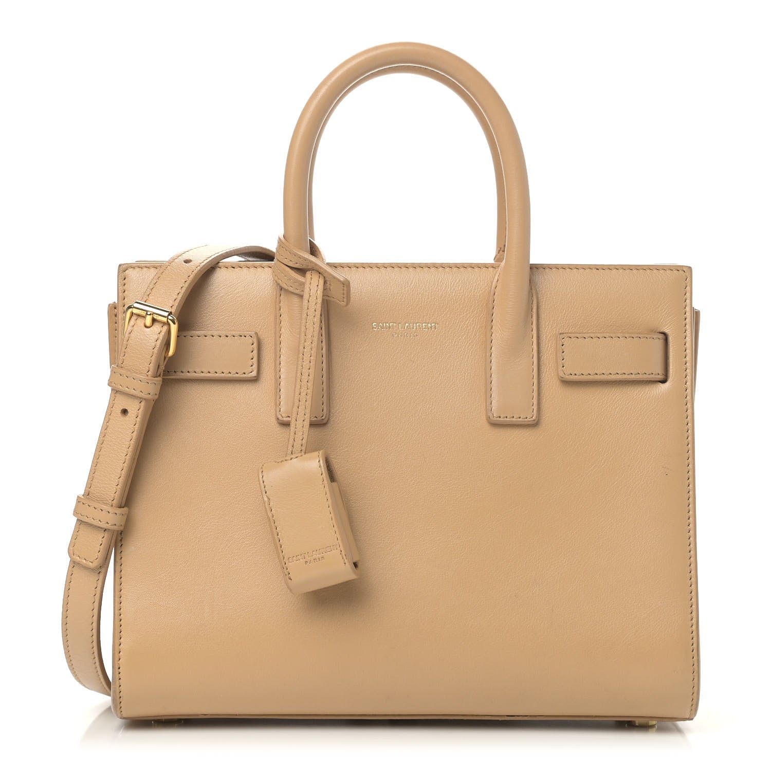 Saint Laurent Calfskin Nano Sac De Jour Dark Beige 1 of 11