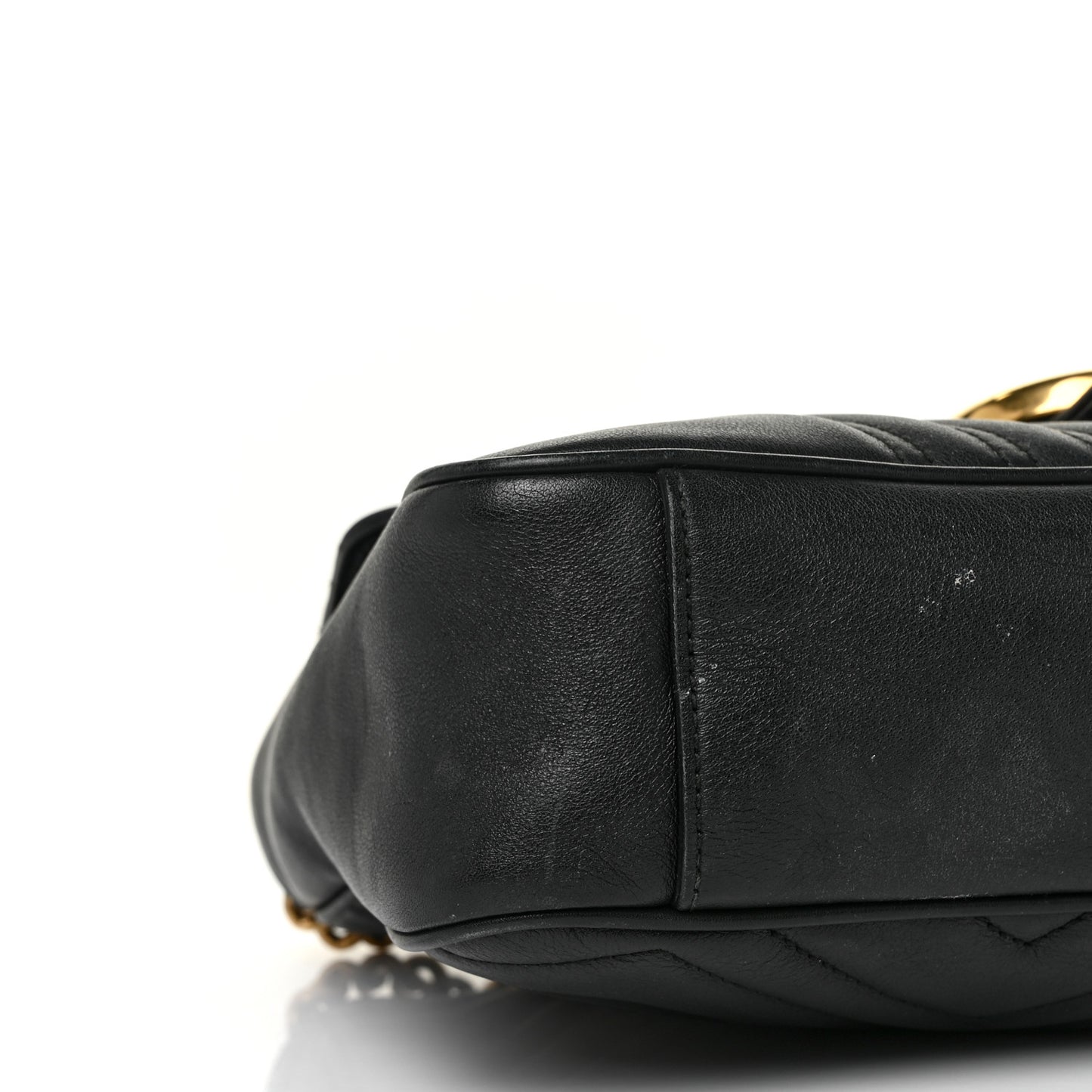 Calfskin Matelasse Medium GG Marmont Shoulder Bag Black