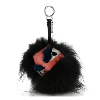 Fendi Rabbit Mink Fox Fur Dragoo Monster Bag Bug Charm Black 1 of 3