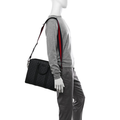 Gucci GG Supreme Monogram Appia Calfskin Web Briefcase Black 2 of 10
