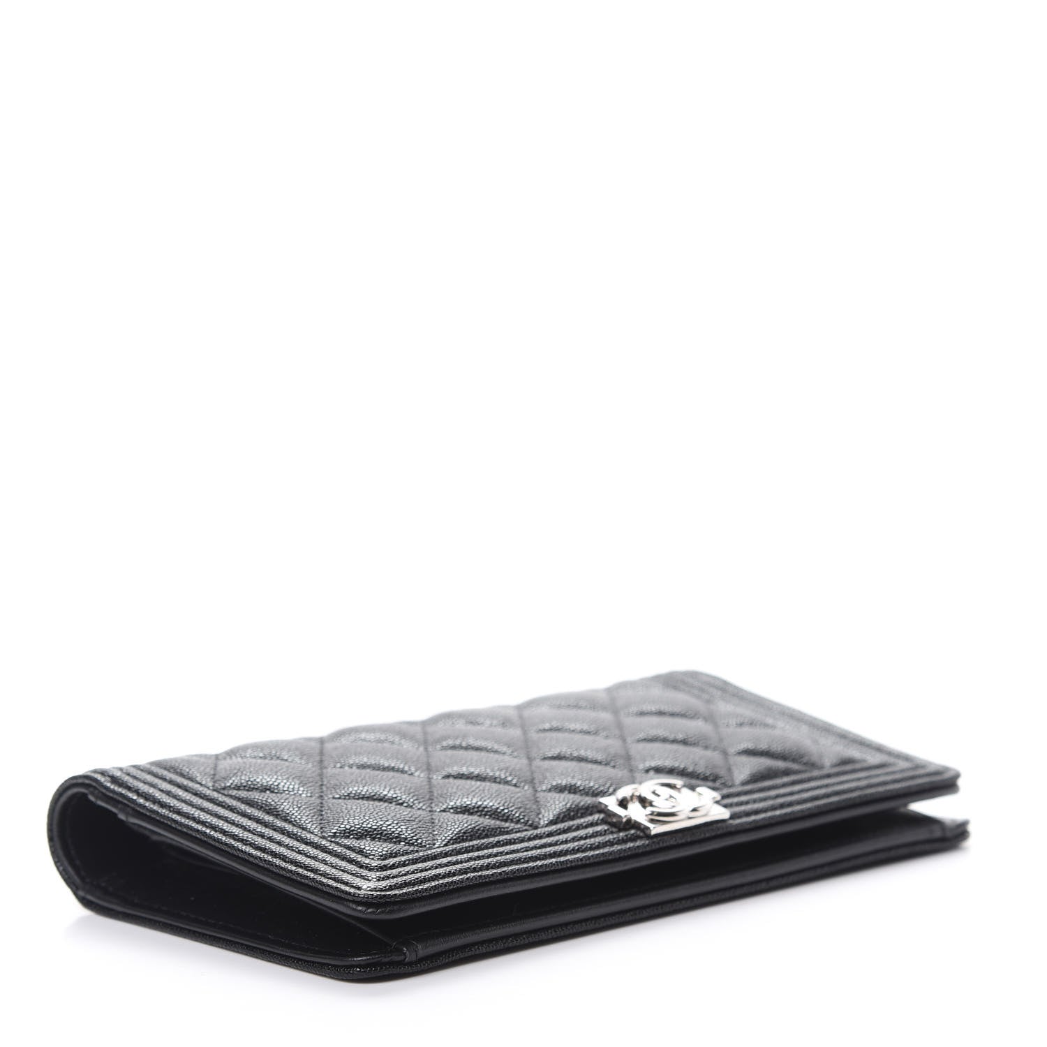 Chanel Caviar Quilted Boy Yen Wallet Black 4 of 9