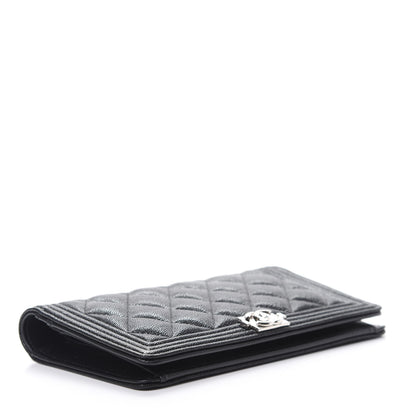 Chanel Caviar Quilted Boy Yen Wallet Black 4 of 9