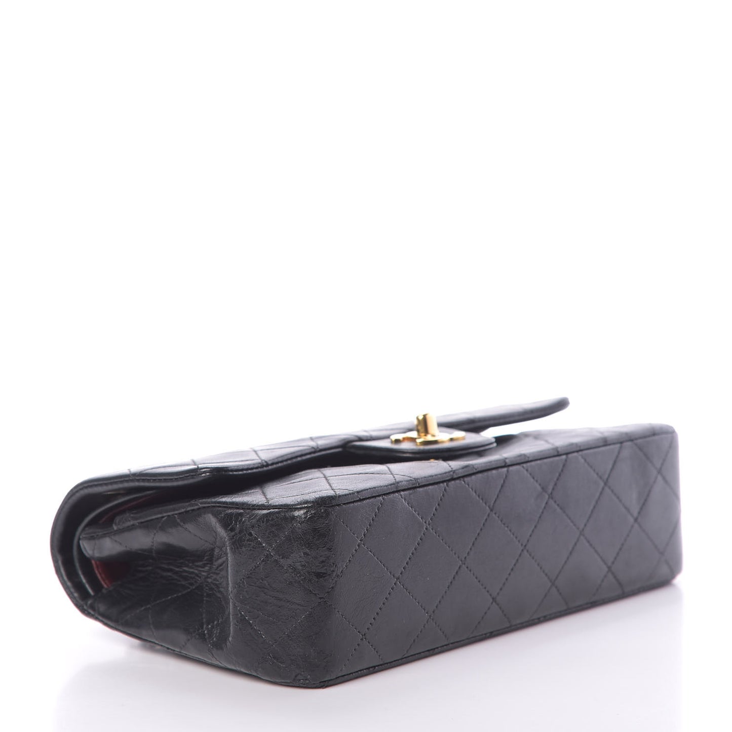 Lambskin Quilted Small Double Flap Black