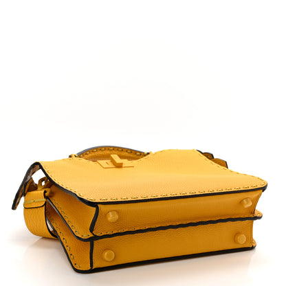 Fendi Cuoio Romano Vitello Cover Sellerissima Monochrome Mini Peekaboo I SEE U Satchel Sunflower 3 of 10