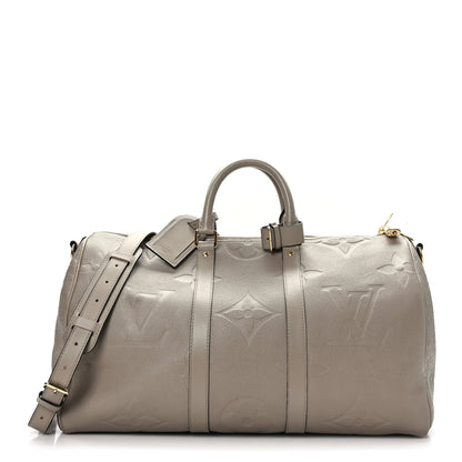 Louis Vuitton Empreinte Monogram Giant Keepall Bandouliere 45 Tourterelle Tourterelle 1 of 12