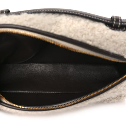 Loro Piana Boucle Alpaca L19 Extra Pocket Pouch Beige Dark Chocolate Licorice 5 of 8