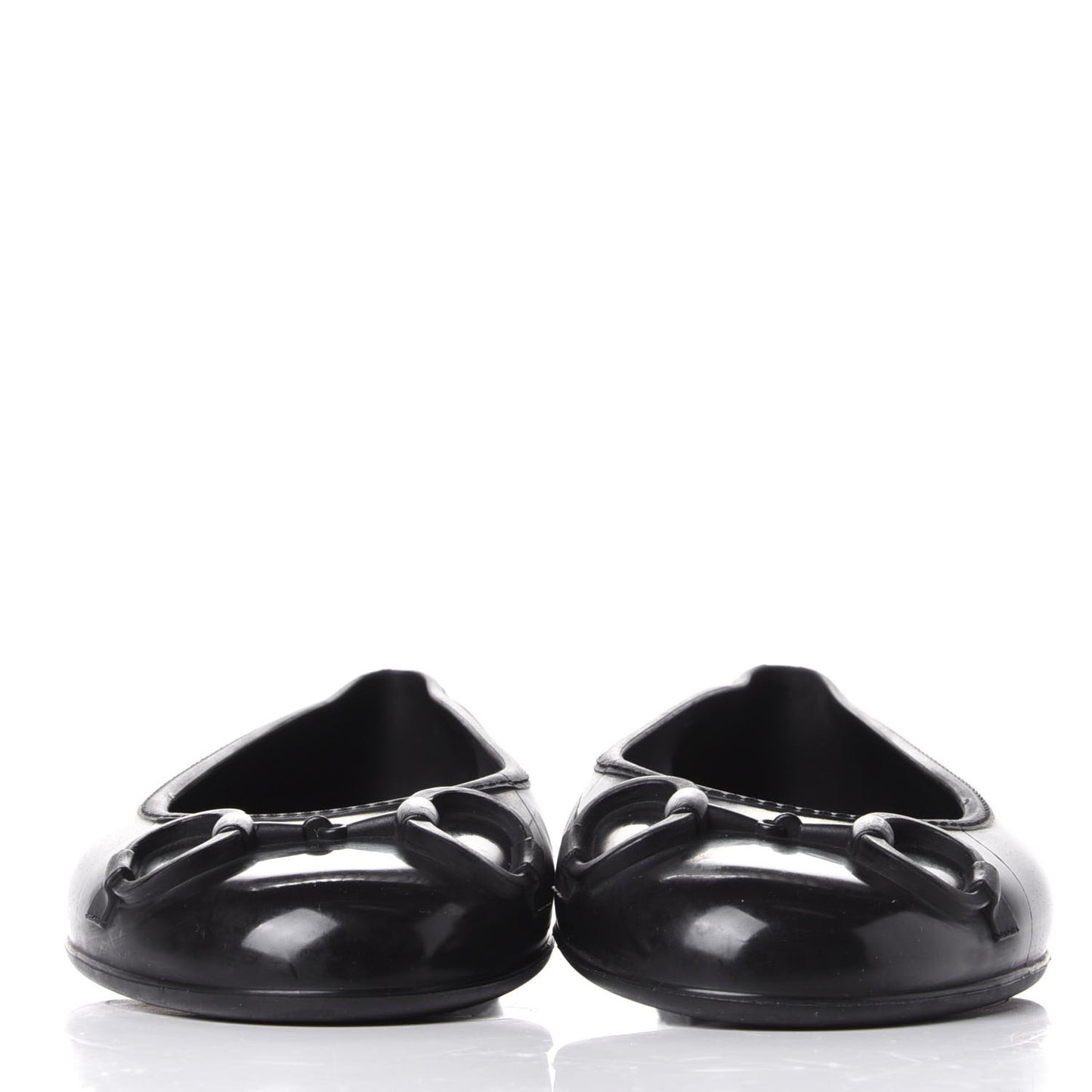 Rubber Horsebit Ballerina Flats 37 Black