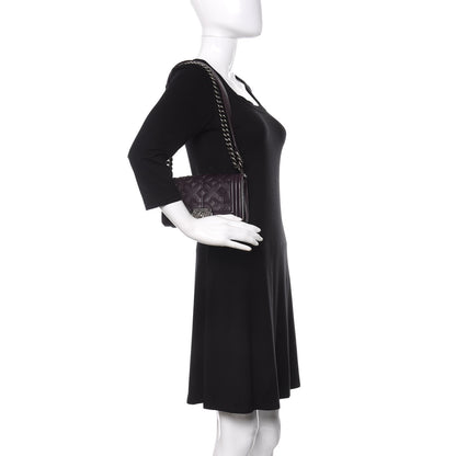 Chanel Calfskin Crystal Embossed Small Boy Flap Plum 2 of 15