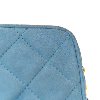 Chanel Suede Quilted Shoulder Bag Light Blue 20 of 20