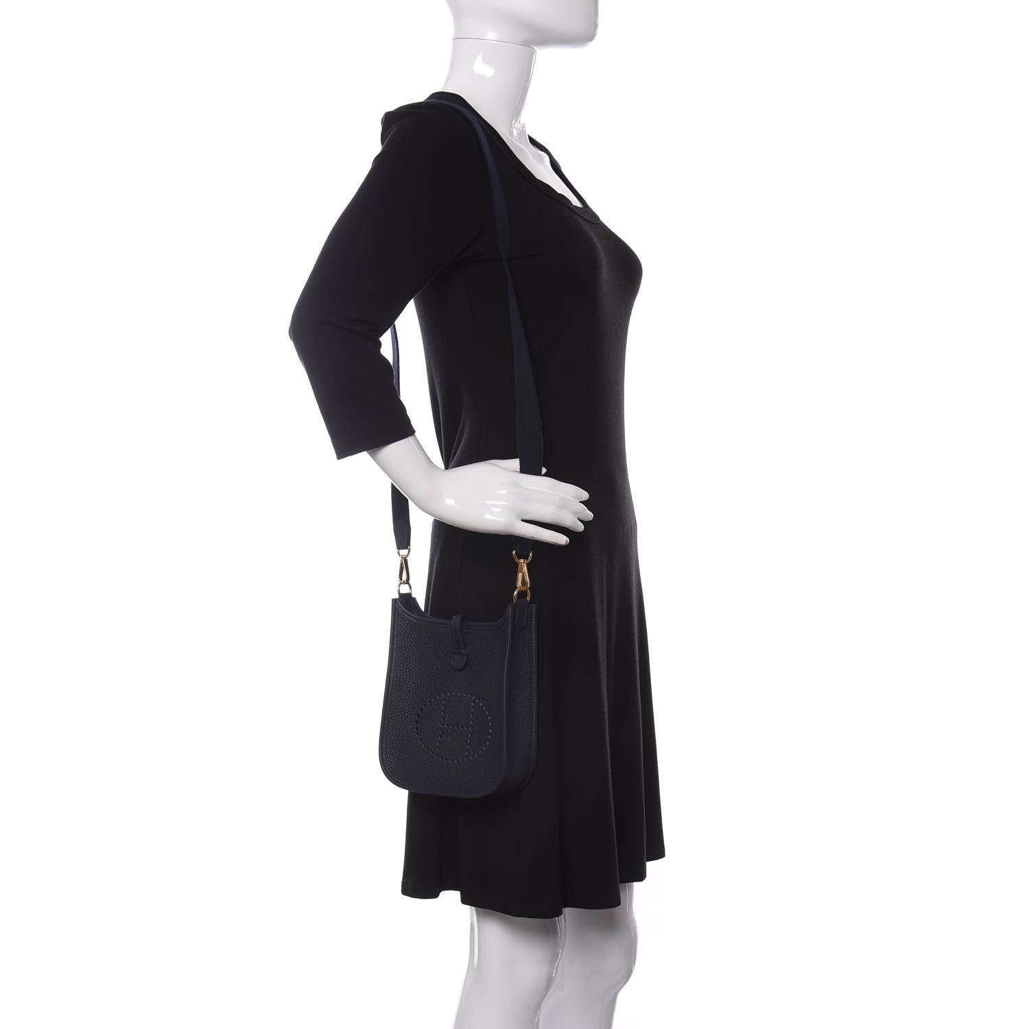 Hermes Taurillon Clemence Evelyne TPM Bleu Nuit 2 of 13