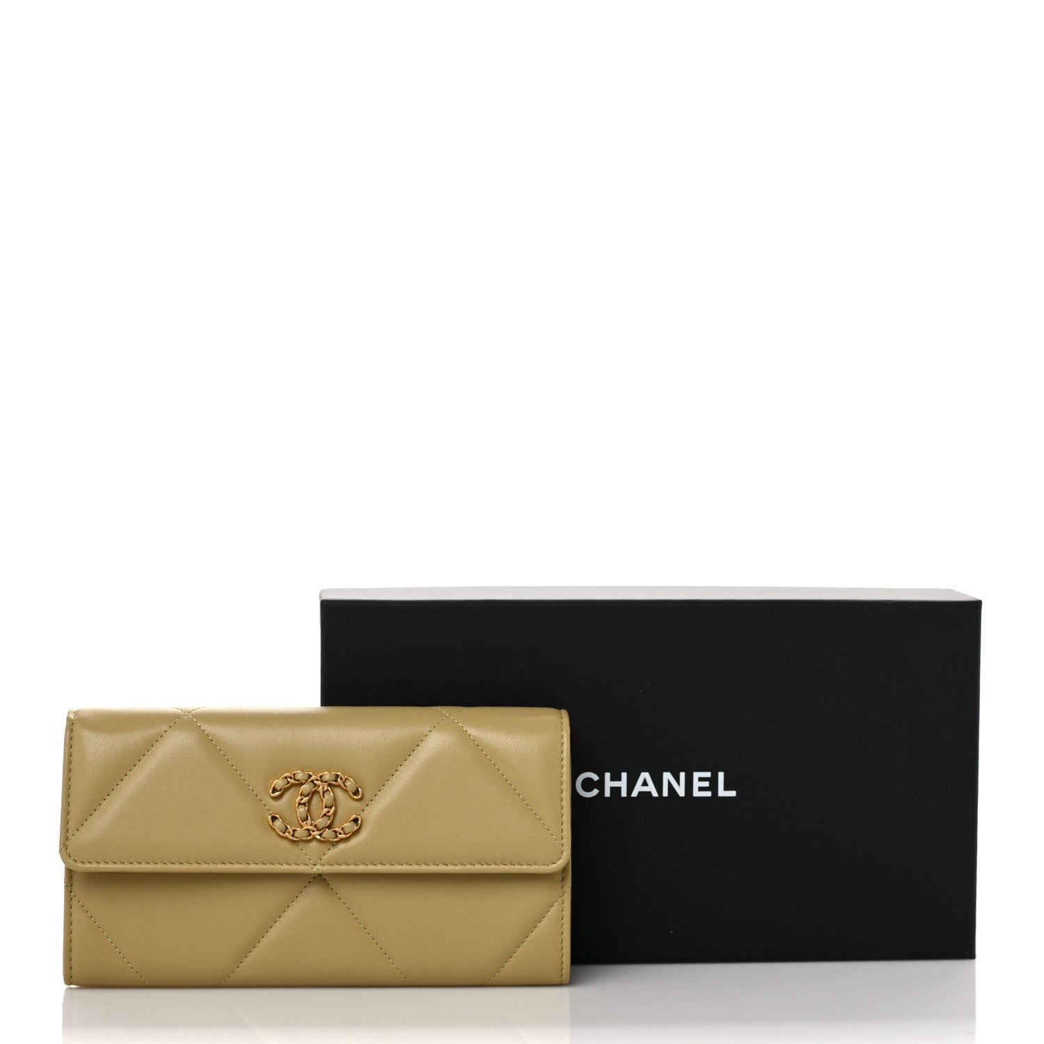 Chanel Lambskin Quilted Chanel 19 Flap Wallet Beige 12 of 12