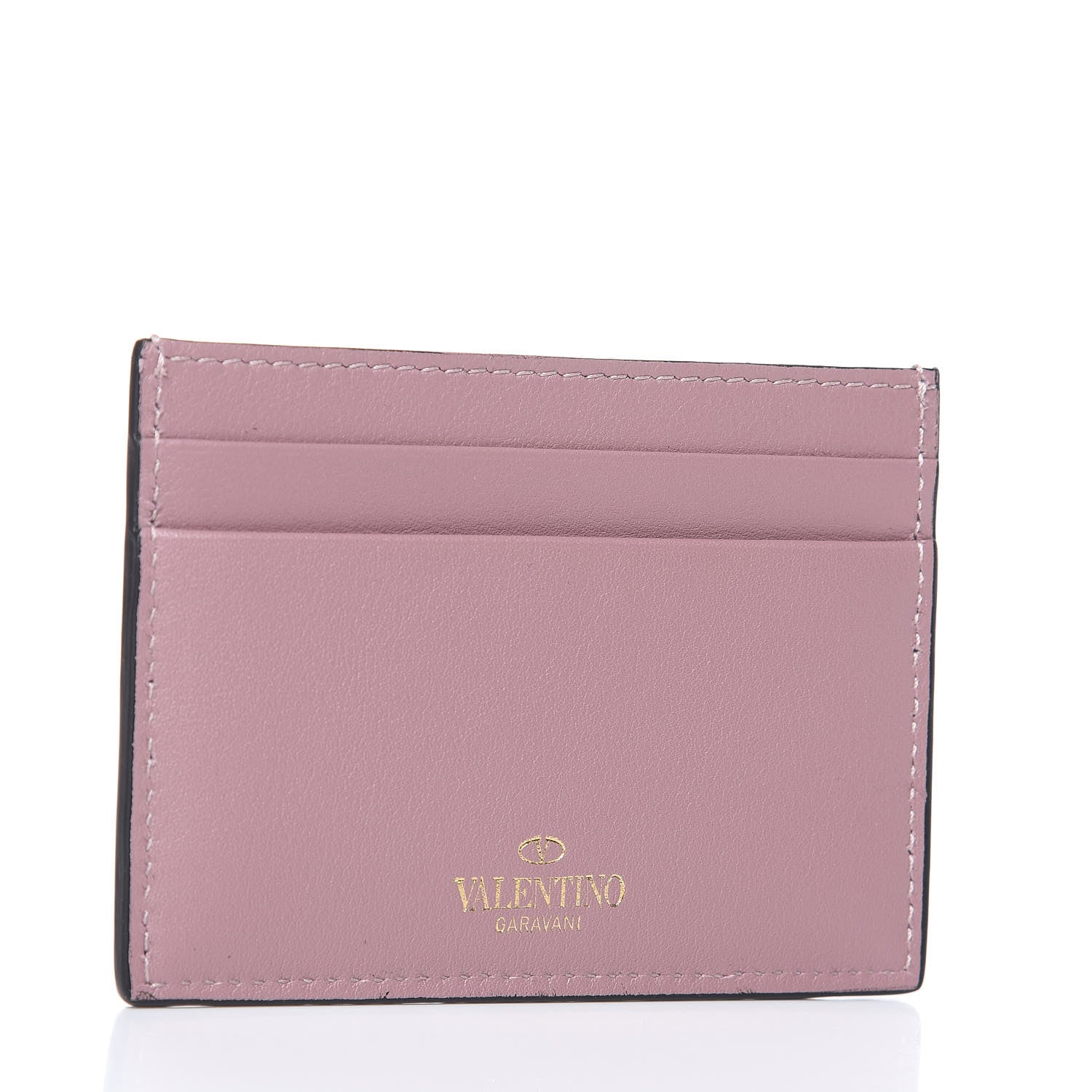 Valentino Garavani Vitello Rockstud Card Holder Poudre 3 of 8
