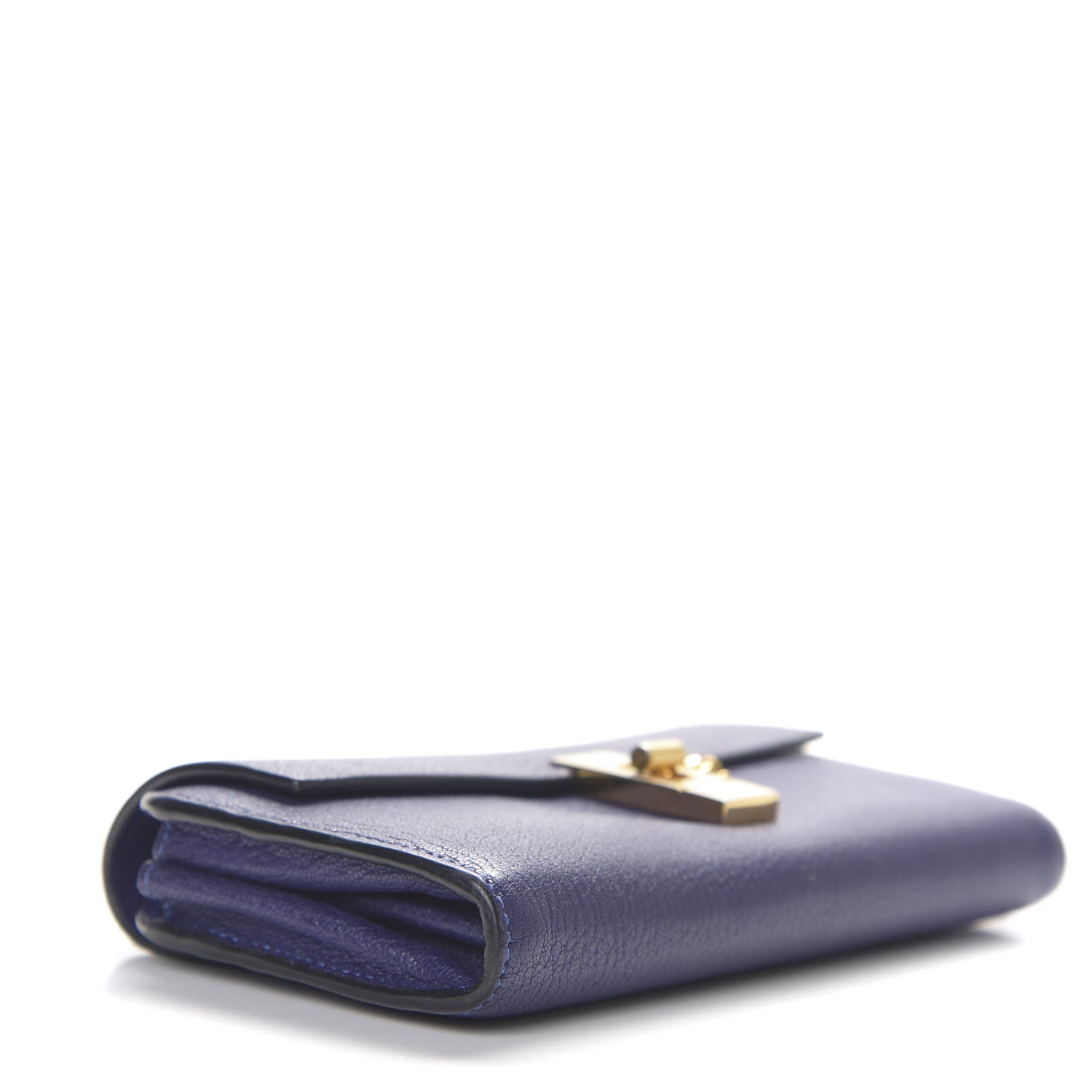 Chloe Grained Lambskin Drew Long Wallet with Flap Storm Blue 3 of 8