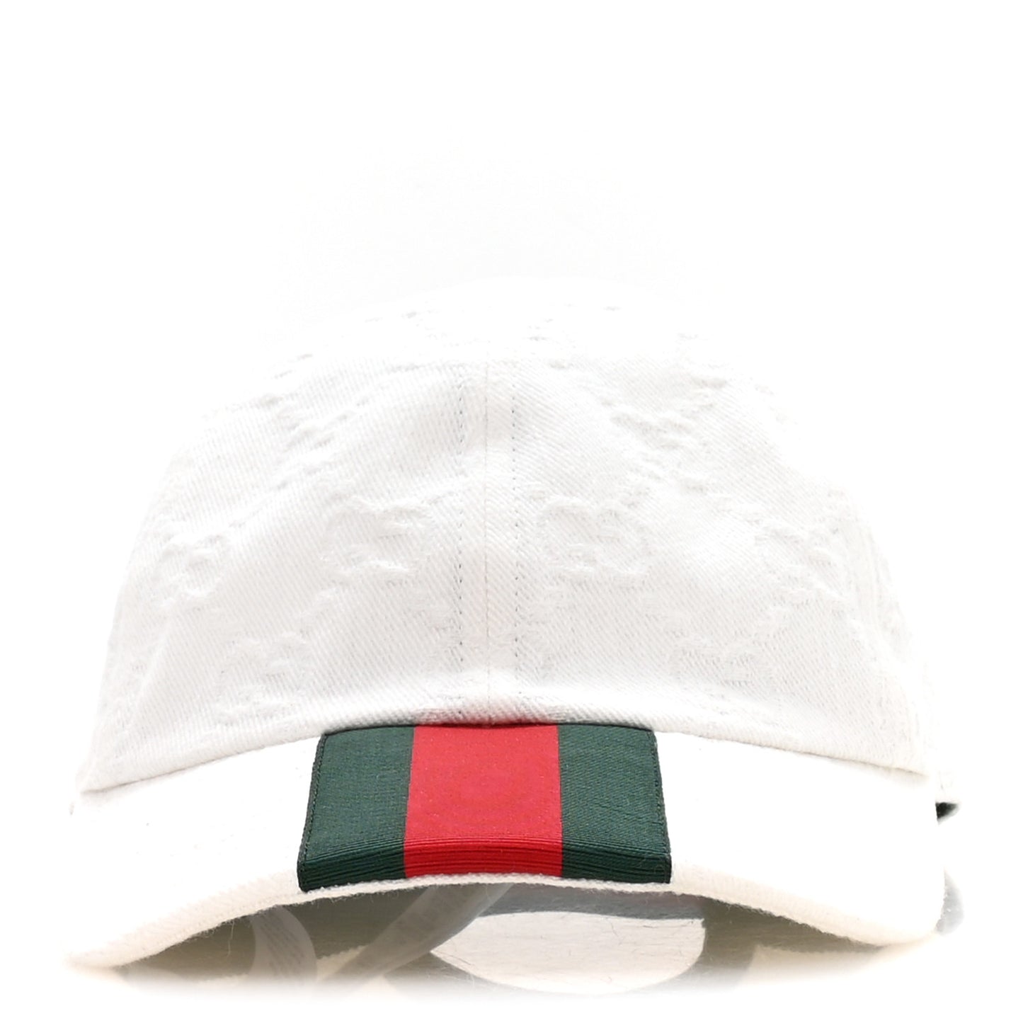 Cotton Monogram Web Baseball Hat L White