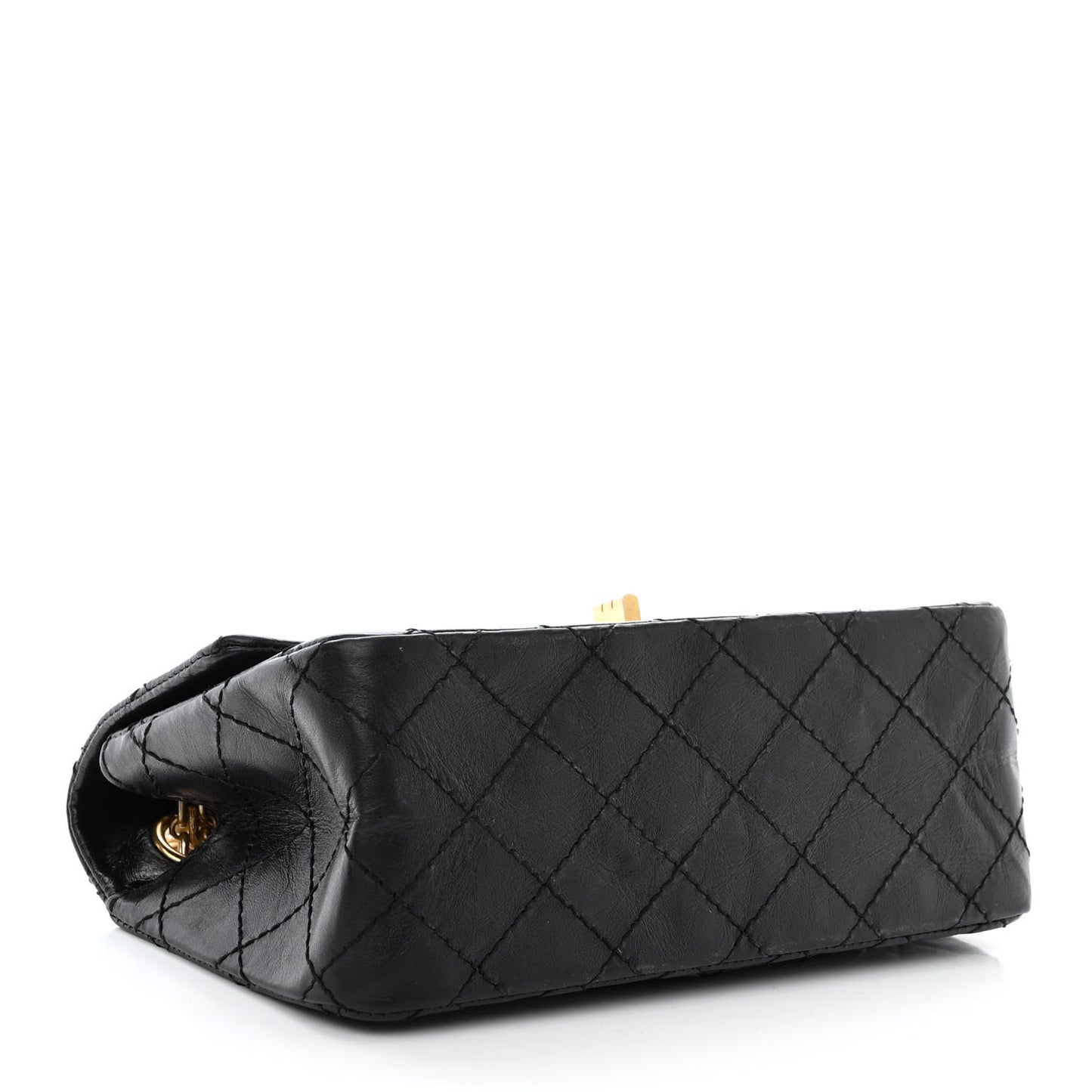 Aged Calfskin Quilted 2.55 Reissue Mini Flap Black