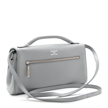 Balenciaga Smooth Calfskin Small Bel Air Clutch On Strap Cloud Grey 3 of 11