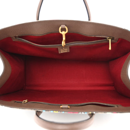 Gucci X DISNEY GG Supreme Monogram Donald Duck Retro Interlocking G Shopping Tote Beige Multicolor New Acero 5 of 11