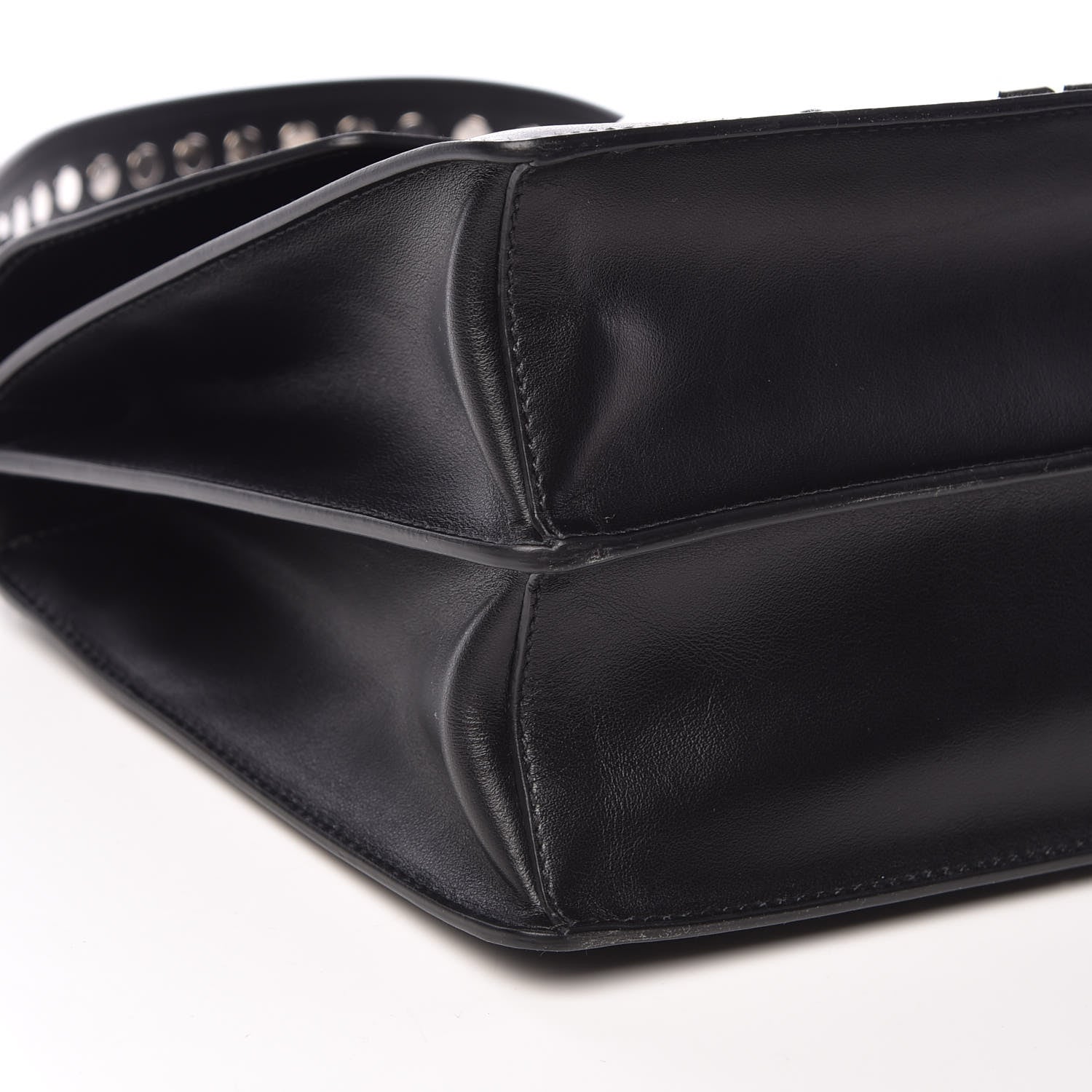 Prada Saffiano City Calfskin Studded Elektra Shoulder Bag Black Fuoco 11 of 12