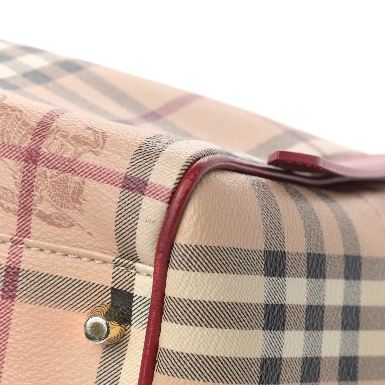 Burberry Haymarket Check Canterbury Tote Military Red 9 of 11
