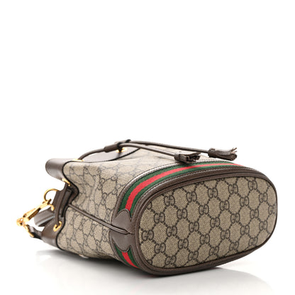 Gucci GG Supreme Monogram Web Small Ophidia Bucket Bag Brown 4 of 16
