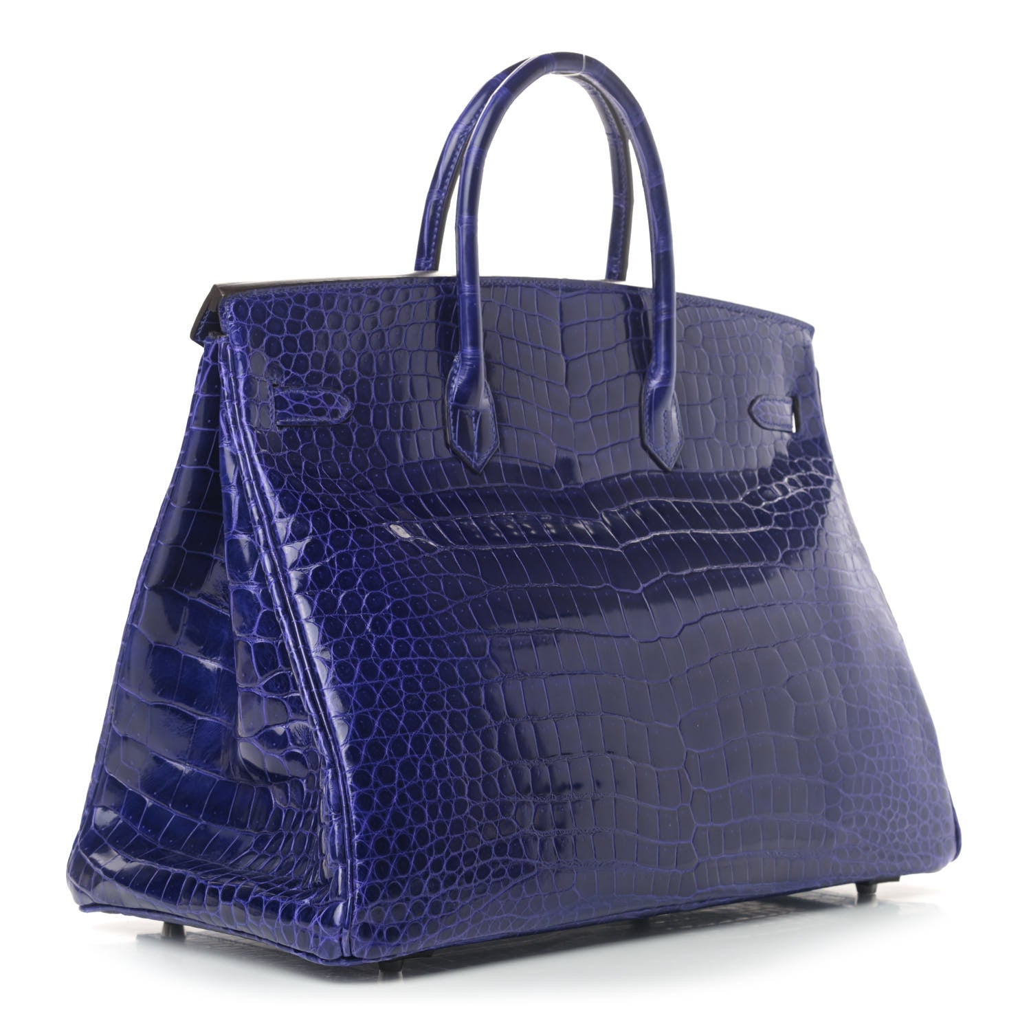 Hermes Shiny Porosus Crocodile Birkin 40 Bleu Electrique 2 of 9