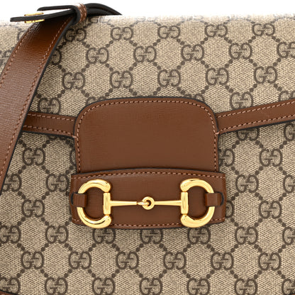 Gucci GG Supreme Monogram Horsebit 1955 Shoulder Bag Beige Brown Sugar 8 of 10