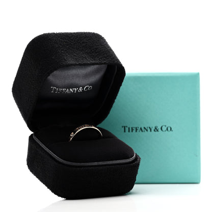 Tiffany 18K Rose Gold Diamond Logo Band Ring 52 6 5 of 5