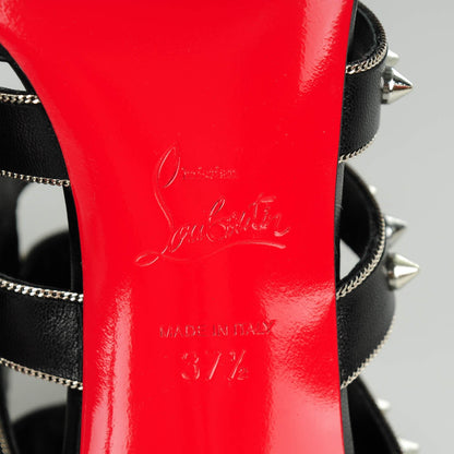 Christian Louboutin Kid Tchicaboum 85 Pumps 37.5 Black Silver 7 of 8