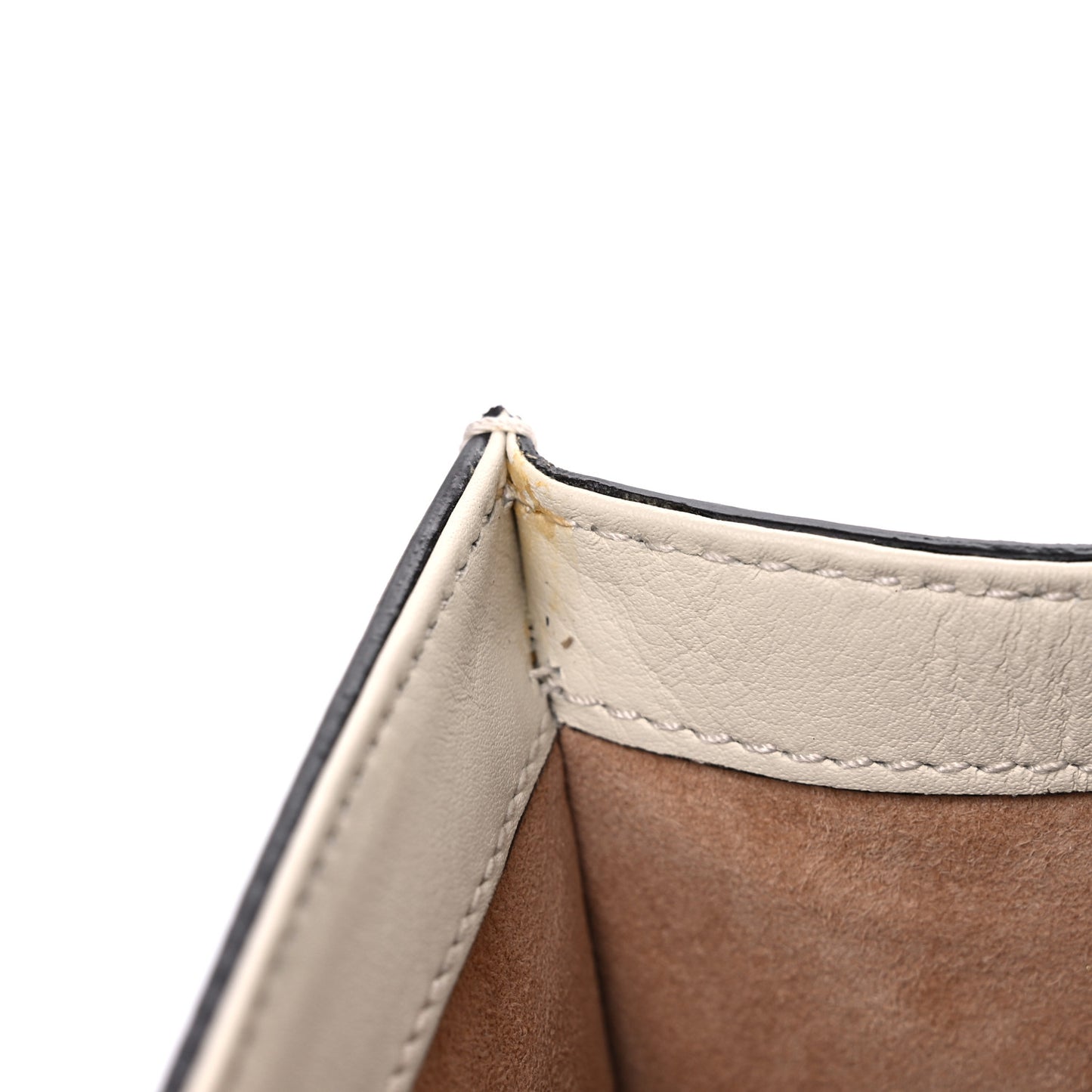 Calfskin Studded Small Padlock Shoulder Bag White